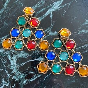 Fantastic Colorful Clip-on Earrings. Vintage !